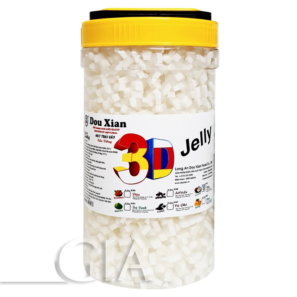 Thạch rau câu trái cây 3D Douxian  hộp 2.5kg - Gia store