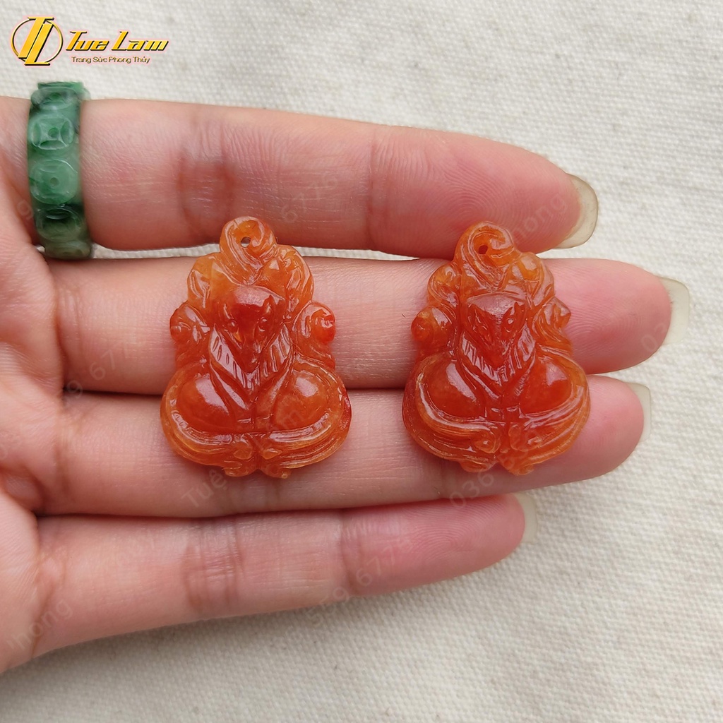 Dây chuyền mặt hồ ly chúa trợ duyên may mắn màu đỏ cam hợp mệnh hỏa thổ - Tuệ Lâm