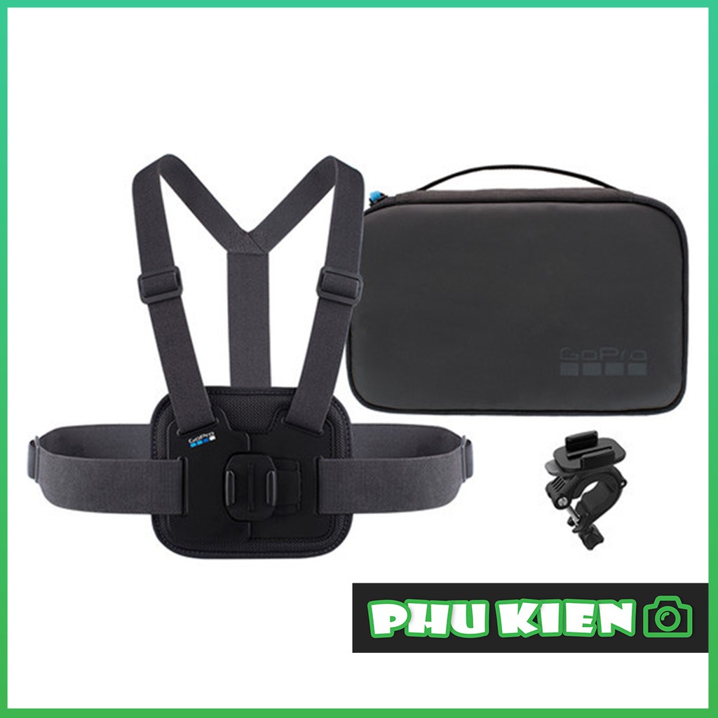 Bộ Phụ kiện Dây đeo ngực và Kẹp xe đạp Gopro | Combo GoPro Sports Kit | Chính Hãng