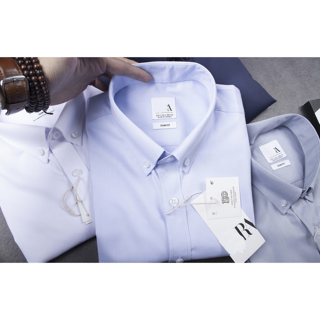 Áo sơ mi nam công sở VNXK vải 100% cotton chống nhăn , So mi dài tay cổ bẻ trắng đen nhiều màu Jan store | BigBuy360 - bigbuy360.vn