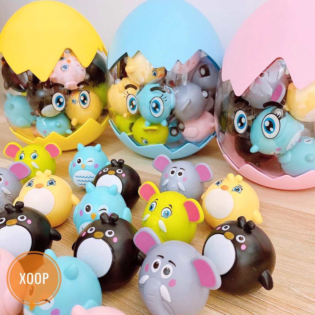 Quả Trứng Khổng Lồ 20 Thú Chạy Đà Dây Cót Dễ Thương Cho Bé
