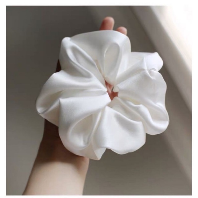 [Ảnh thật] Dây cột tóc, dây buộc tóc Srunchies Hàn Quốc lụa trắng