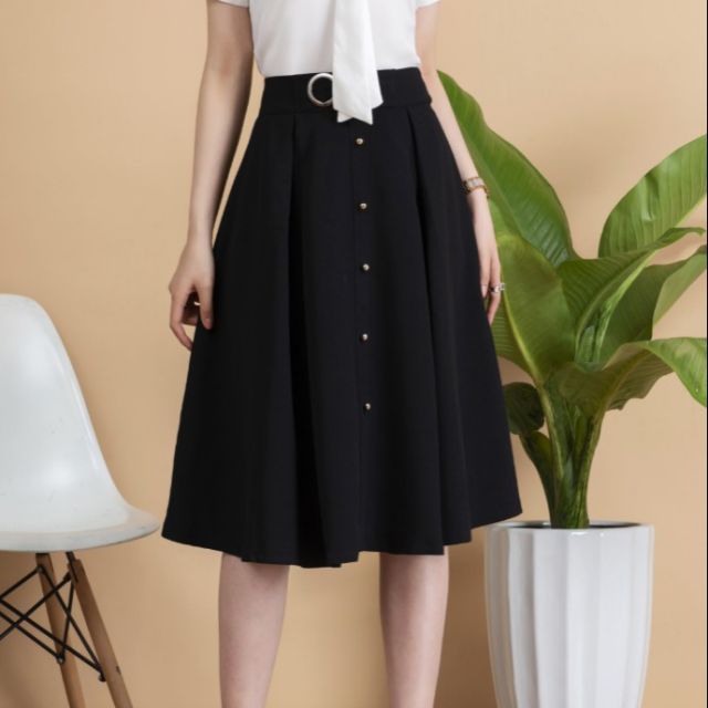 Chân váy xòe cúc dọc( hàng thiết kế)