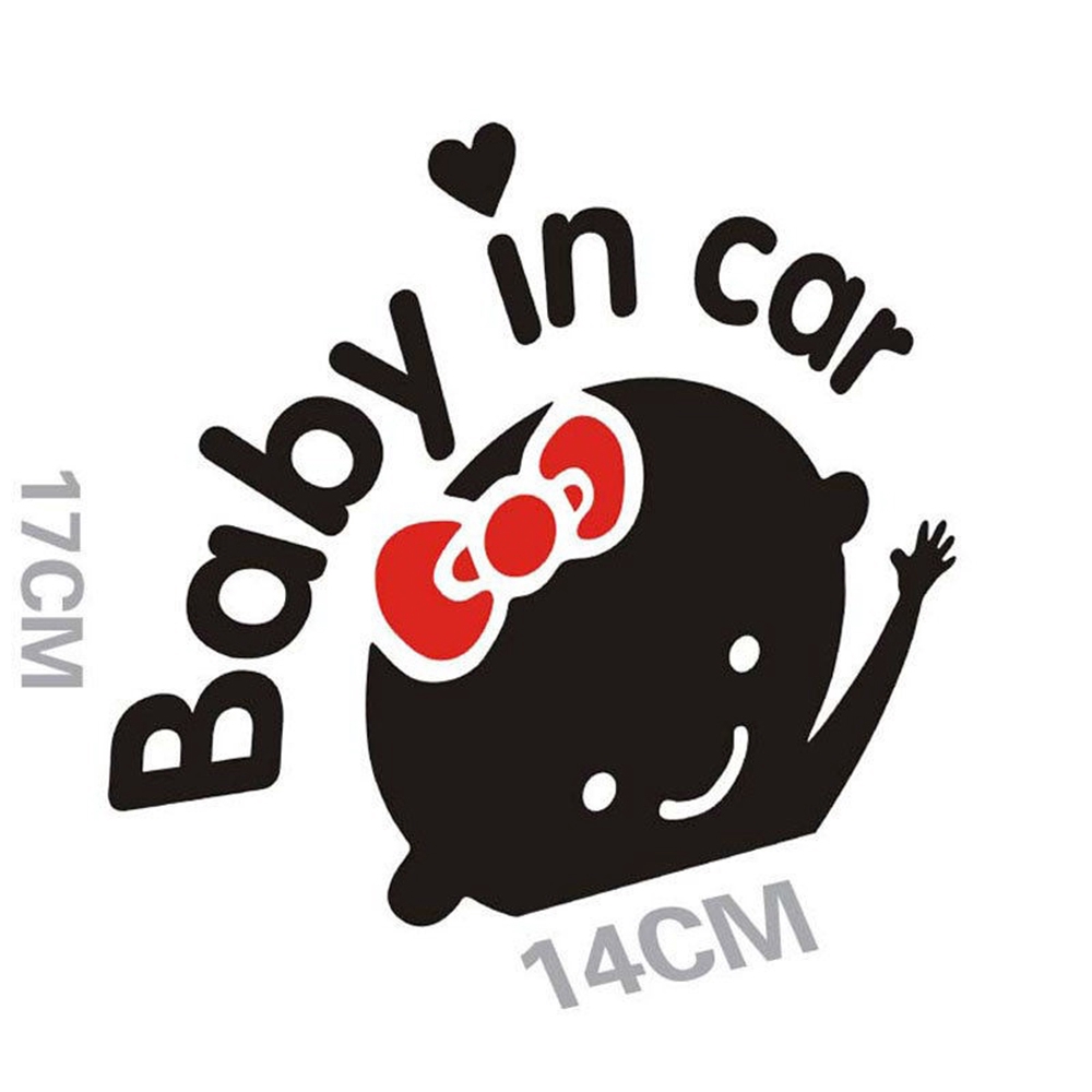 Sticker dán phản quang họa tiết " Baby in Car " dễ thương vui nhộn cho xe ô-tô