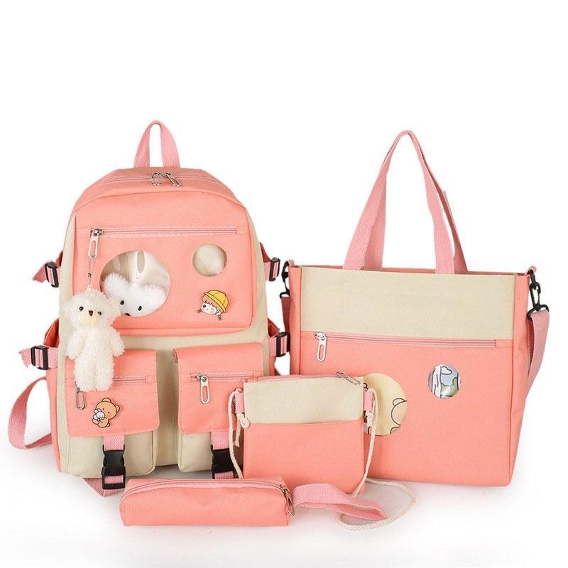 Balo Combo 4 Món, Balo Thời Trang Set 4 Món, Balo Nữ, Balo Đi Học Laptop