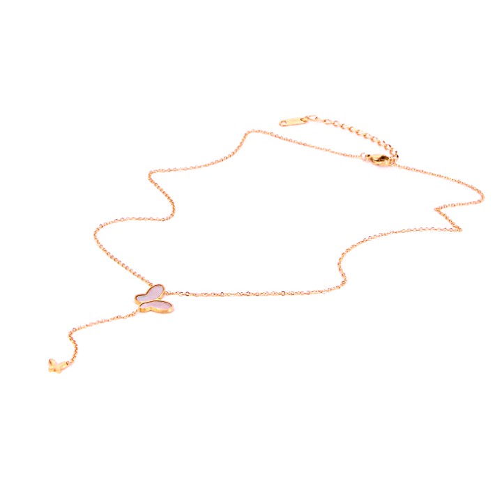 Dây chuyền nữ titan bướm lớn rớt cách điệu bướm nhỏ siêu đẹp, bền màu, chuẩn thời trang