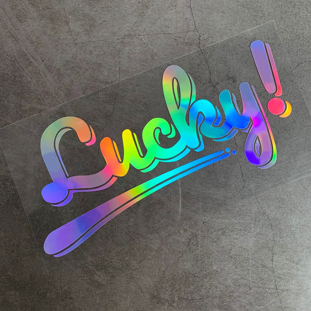 May mắn Tia laze Xe ô tô Nhãn dán Không thấm nước Chữ cái đề can Kính chắn gió Xe máy Trang trí Hình dán