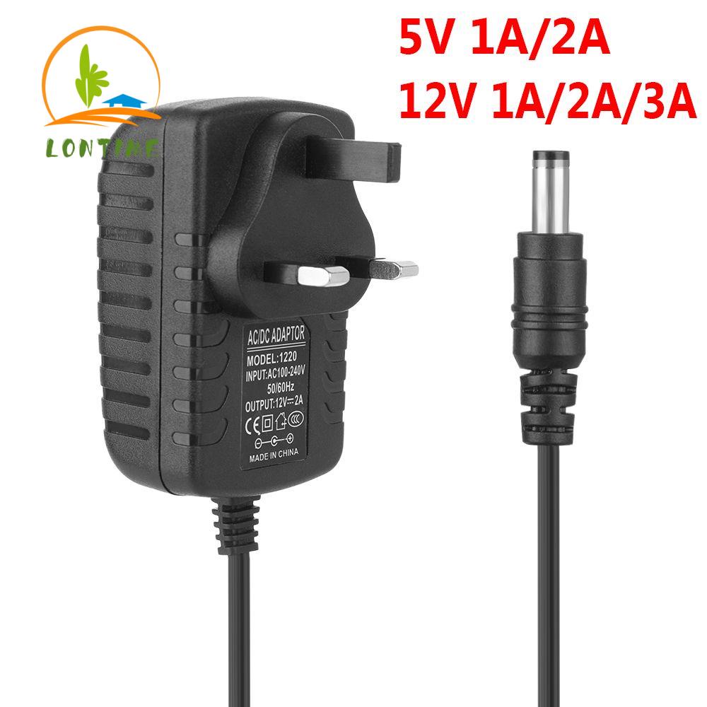 LONTIME Universal AC/DC Adapter CCTV Camera Power Supply Charger Mains Transformer 5V 12V 1A 2A 3A 100-240V Safety LED Strip UK Plug