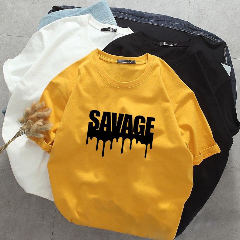 Áo thun nam nữ tay lỡ chữ kiểu cá tính vải dày mịn 20T2762