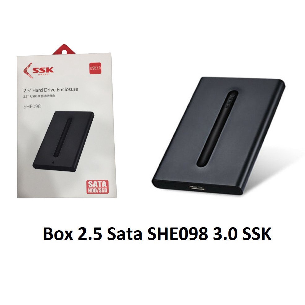 (Mới) Box Ổ Cứng Di Động - Box SATA 098 SSK 2.5 - 3.0 Có Cáp Đầy Đủ Phụ Kiện Chính Hãng Bảo Hành 12 Tháng