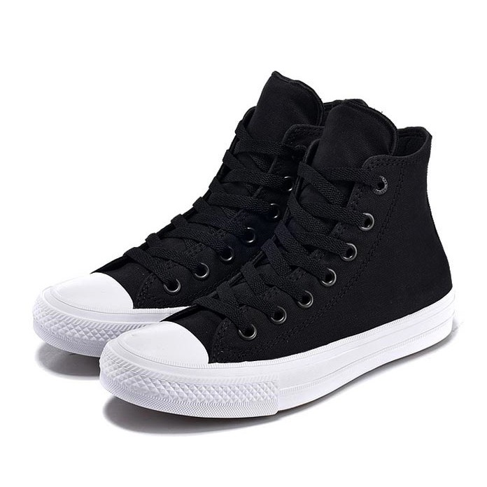 Giày Nữ, Giày Sneaker CKII Vải - Đế Cao Su Cổ Cao Màu Đen