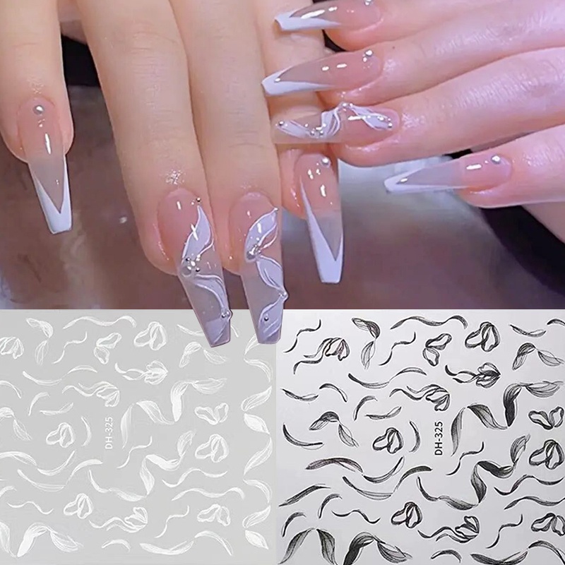 Miếng dán trang trí móng tay UR SUGAR họa tiết hoa 3D