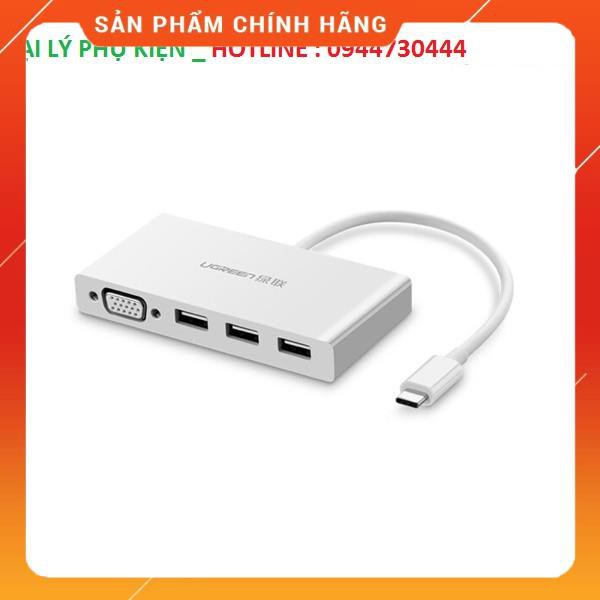 Cáp chuyển đổi USB Typec sang VGA kèm Hub USB 3.0 Ugreen 40375 dailyphukien