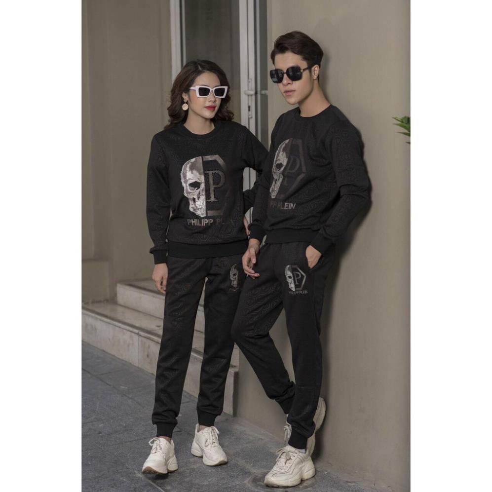 2021 BỘ ĐỒ NỈ NAM, BỘ DÀI TAY THU ĐÔNG NAM PHILIPP.PLEIN HÌNH ĐẦU LÂU ĐÍNH ĐÁ Ở ÁO VÀ QUẦN CỰC CHẤT . ` !