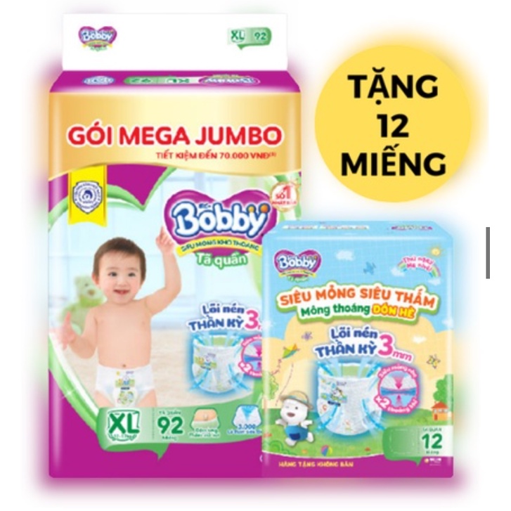 Bỉm quần bobby M120, L96, XL92, XL84