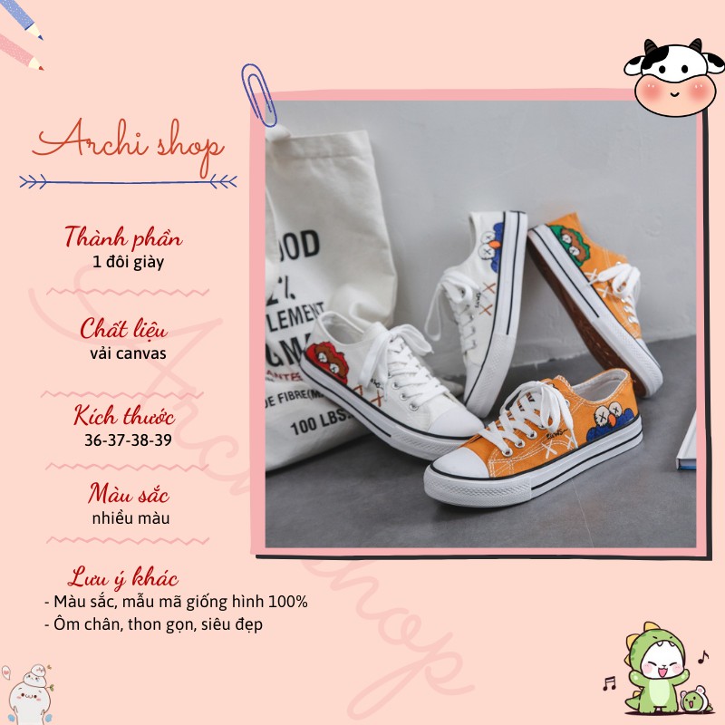 [Mã FAGREEN245 giảm 10% tối đa 30K đơn 99K] Giày sneaker kaw sesame street cổ thấp | WebRaoVat - webraovat.net.vn