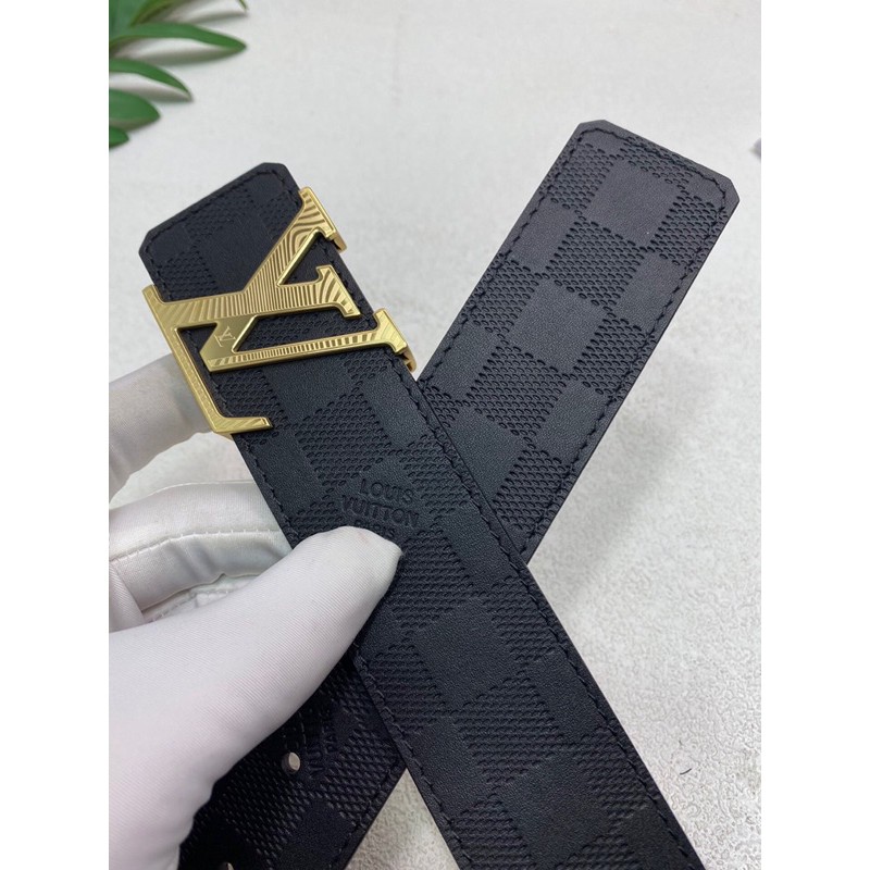 Thắt lưng nam Louis Vuitton LV da thật cao cấp kẻ caro mặt logo LV sang trọng