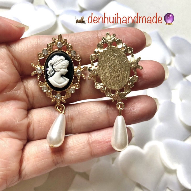 Nút Đính Ngọc Trai Giả Kiểu Cổ Điển Phương Tây Làm Phụ Kiện Thời Trang, Trang Sức 28x58mm