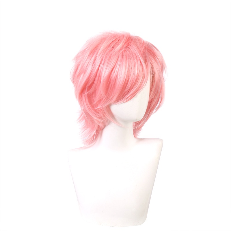 Anime Ayato Yuri Màu hồng Tóc giả Ngắn Cosplay Trang phục Yarichin Bitch Bu Câu lạc bộ Chịu nhiệt Tóc tổng hợp Halloween Party Tóc giả