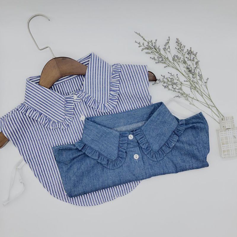 Cổ Áo Sơ Mi Giả Denim Thời Trang Nữ