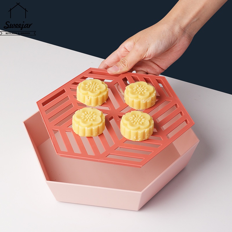 Khay đựng trái cây SWEEJAR bằng pp với khay lọc hong khô đựng đồ ăn nhẹ hình học để phục vụ trái cây và rau
