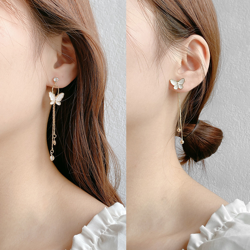 Luxury crystal butterfly earrings