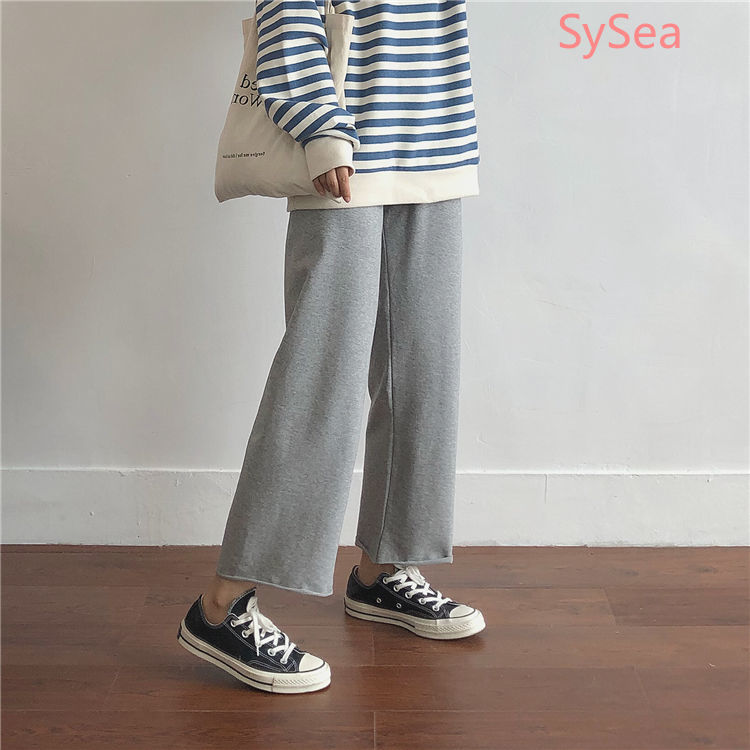 Quần Cotton Ống Rộng Phong Cách Thể Thao Năng Động Dành Cho Nữ