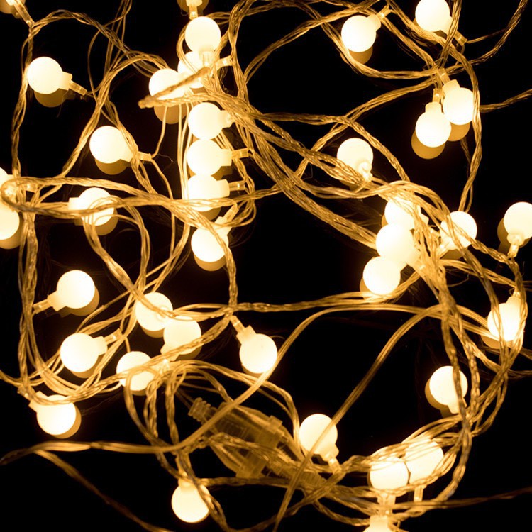 (Xài pin AA) Đèn led dây trang trí 6m 40 bóng đèn tròn cherry ball trang trí tiệc độc đáo