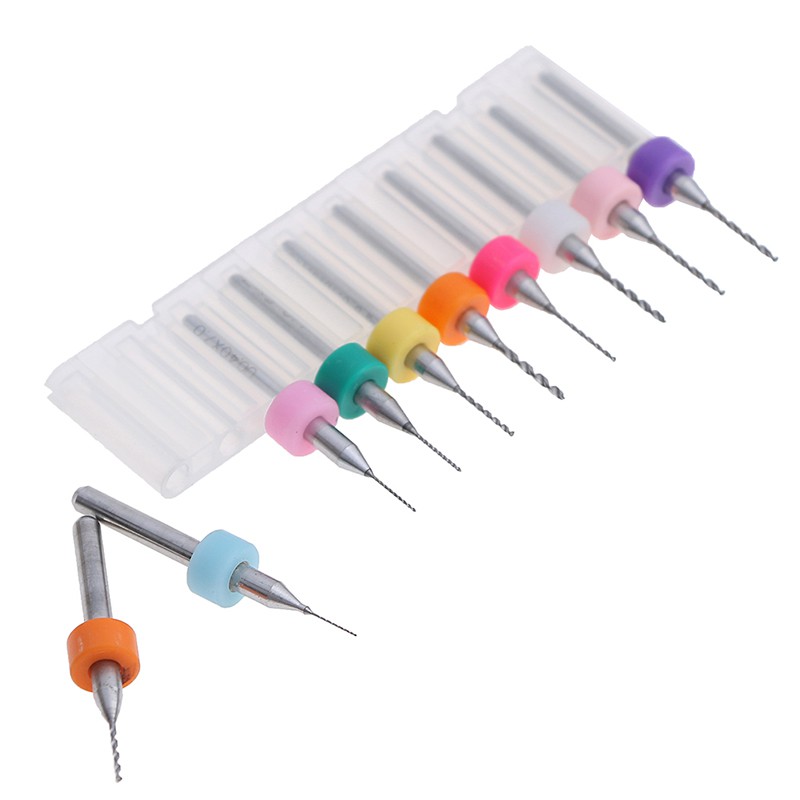 Set 10 Mũi Khoan mini 0.1~1.0mm PCB Chuyên Dụng