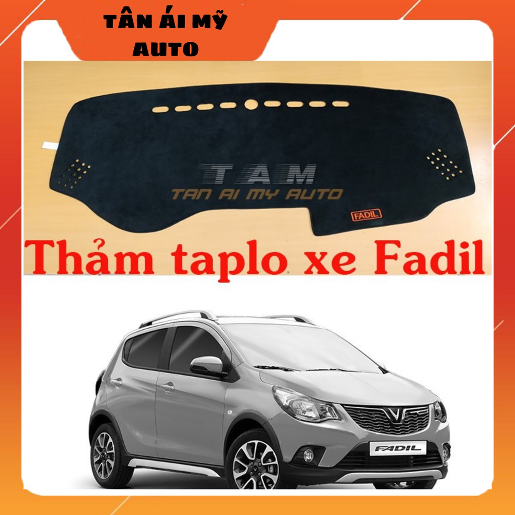 Thảm chống nắng taplo xe Vinfast Fadil vải nhung đen mềm mịn có đế cao su chống trượt