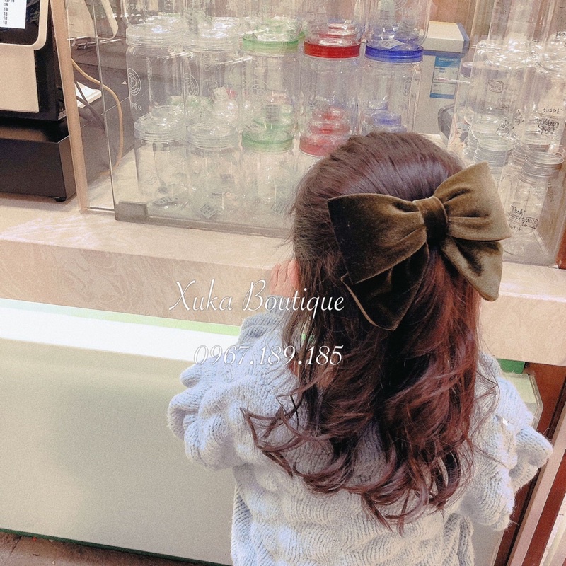 Kẹp Tóc Nơ Nhung Mẹ Con, Băng Đô Cài Tóc Cao Cấp Gắn Nơ Nhung, Kẹp Tóc Phái Nữ [ẢNH THẬT]