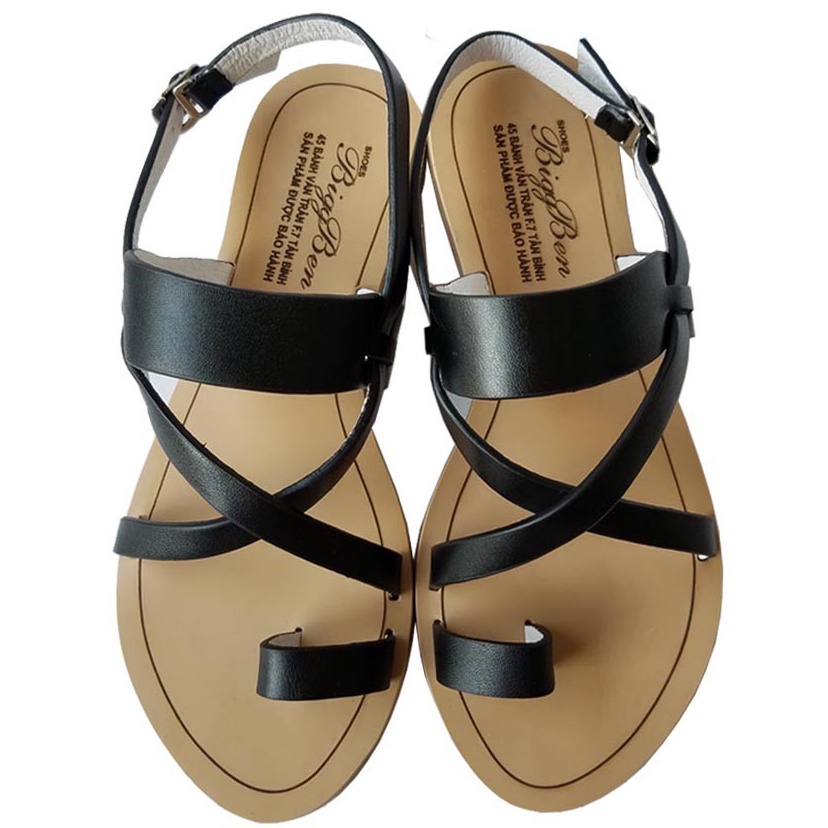 Giày Sandal Nữ Xỏ Ngón BIGBEN Da Bò Thật SDĐ65