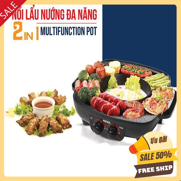 [Mã 254ELSALE giảm 7% đơn 300K] Bếp Lẩu, Nồi Lẩu Nướng Misushita Thái Lan 2 Chế Độ Nhiệt