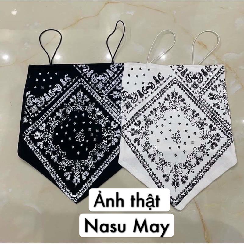 YẾM 2 DÂY THỔ CẨM 🦋 ÁO CROPTOP ĐEN TRẮNG XANH 🦋 NEW COLLECTION