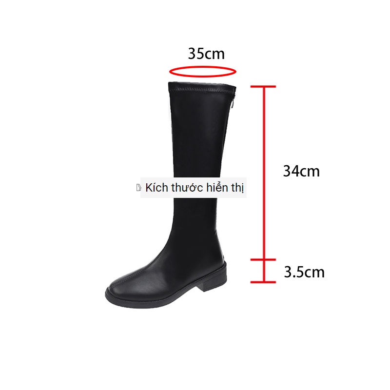 Bốt mũi tròn，bốt thời trang nữ ，giày boot cổ cao，boots nữ cao cổ，Giày Bốt Đế Bằng Mũi Tròn Có Khóa Kéo Phong Cách Anh Quốc Thời Trang Xinh Xắn Cho Nữ