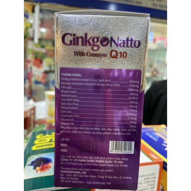 Viên bổ não Ginkgo Natto With Coenzym Q10 (hộp 100 viên)