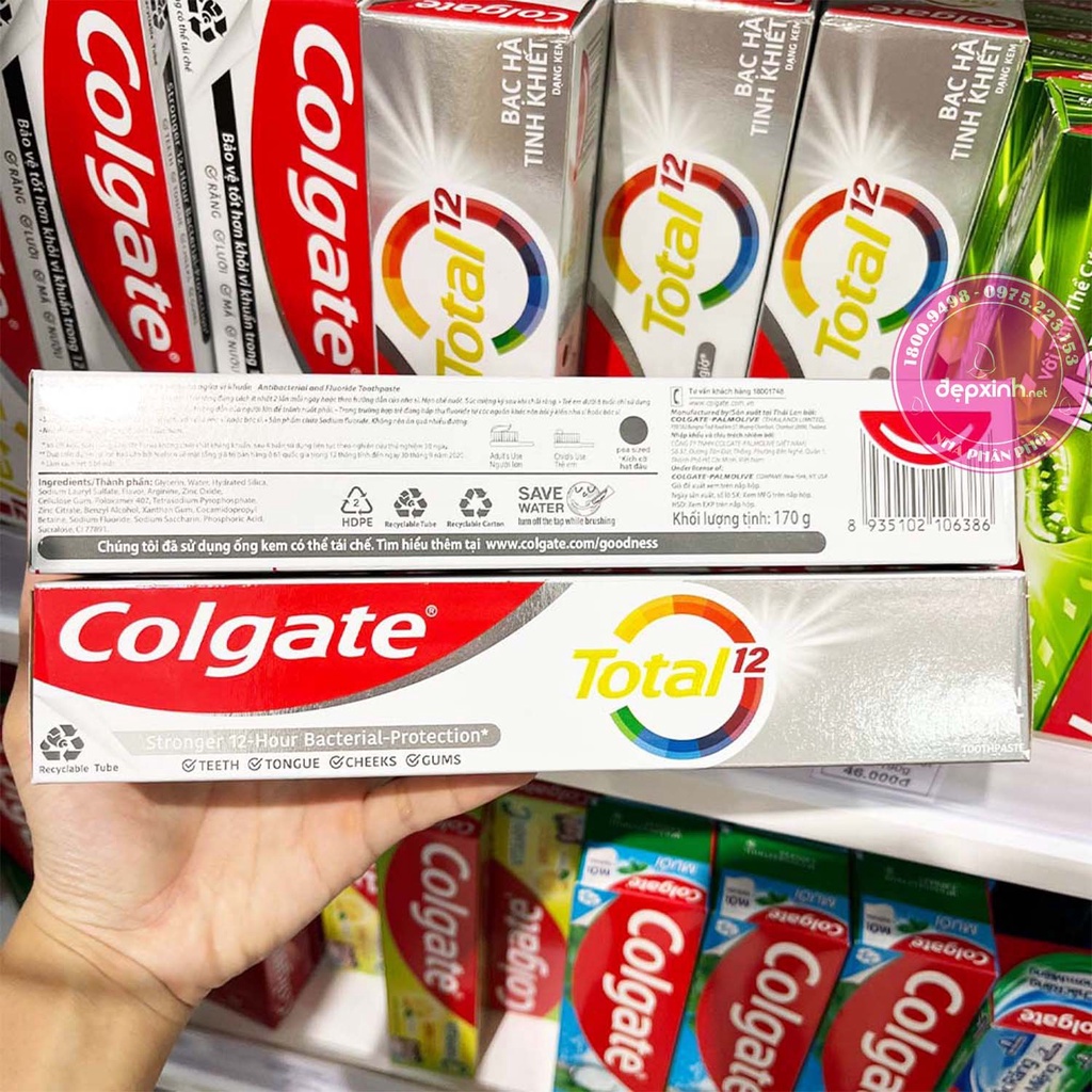 Kem đánh răng Colgate Total Bạc hà tinh khiết 170g