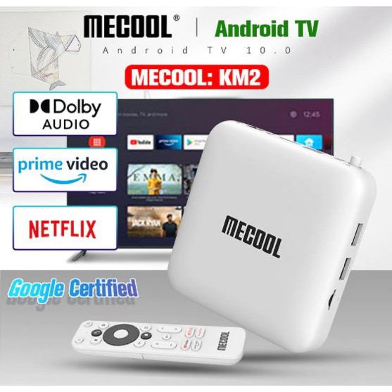 Android TV Box Mecool KM2, AndroidTV 10 bản quyền, Chứng chỉ Netflix 4K, Âm thanh Dolby, Điều khiển Voice Bluetooth