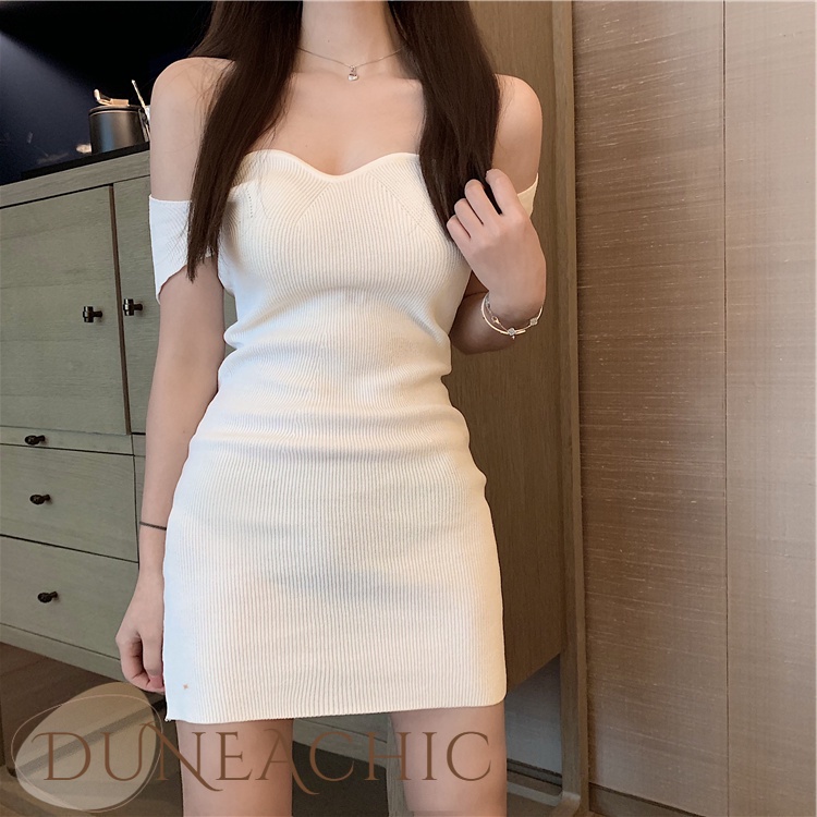 DUNEA Đầm ngắn dáng chữ A lưng cao quyến rũ thời trang dành cho nữ