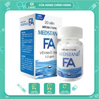 Viên muối sinh lý tự pha Medstand FA - Viên muối tinh khiết - Hộp 20 viên