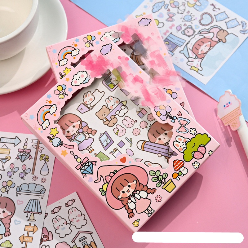 Set 50 Tấm Sticker Hoạt Hình Nhật Bản Dễ Thương Dán Trang Trí Sổ Tay DIY