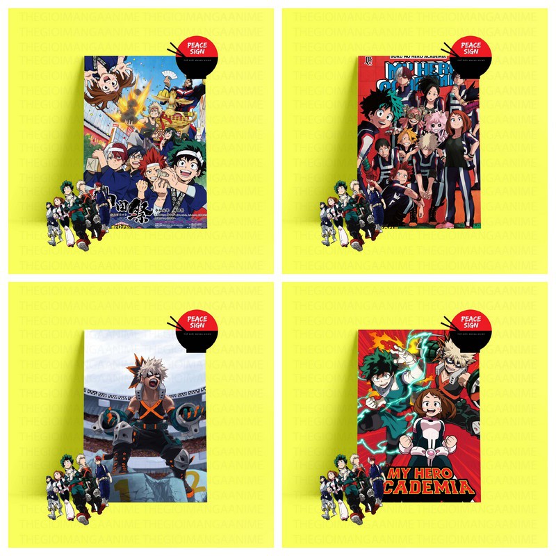 (50 mẫu) Tấm Postcard giấy 260gsm cao cấp HỌC VIỆN ANH HÙNG MY HERO ACADEMIA anime chibi ảnh đẹp nhiều mẫu