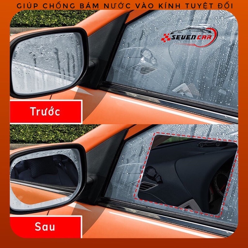 Miếng dán chống bám nước gương chiếu hậu oto khi mưa và sương mù - SEVEN.CAR