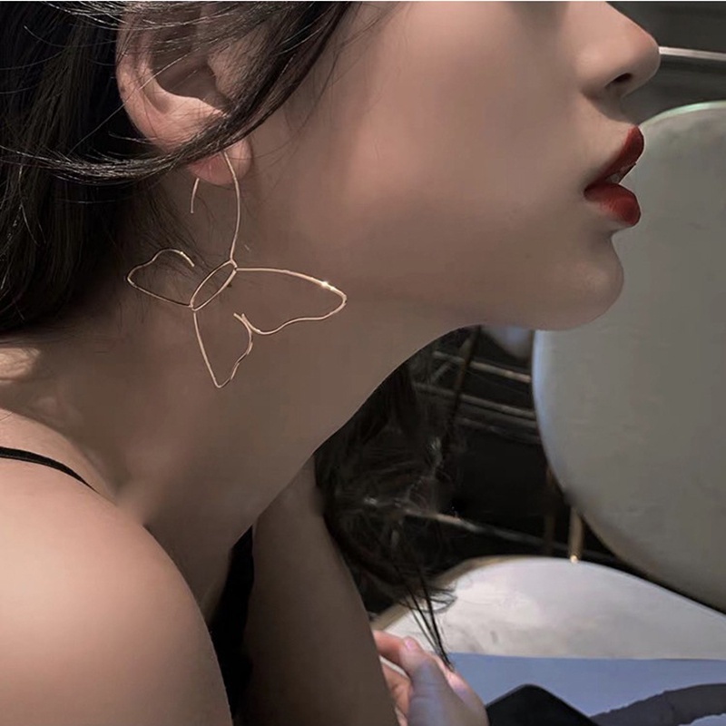 1 Đôi Bông Tai Hình Bướm Lớn Cho Nữ