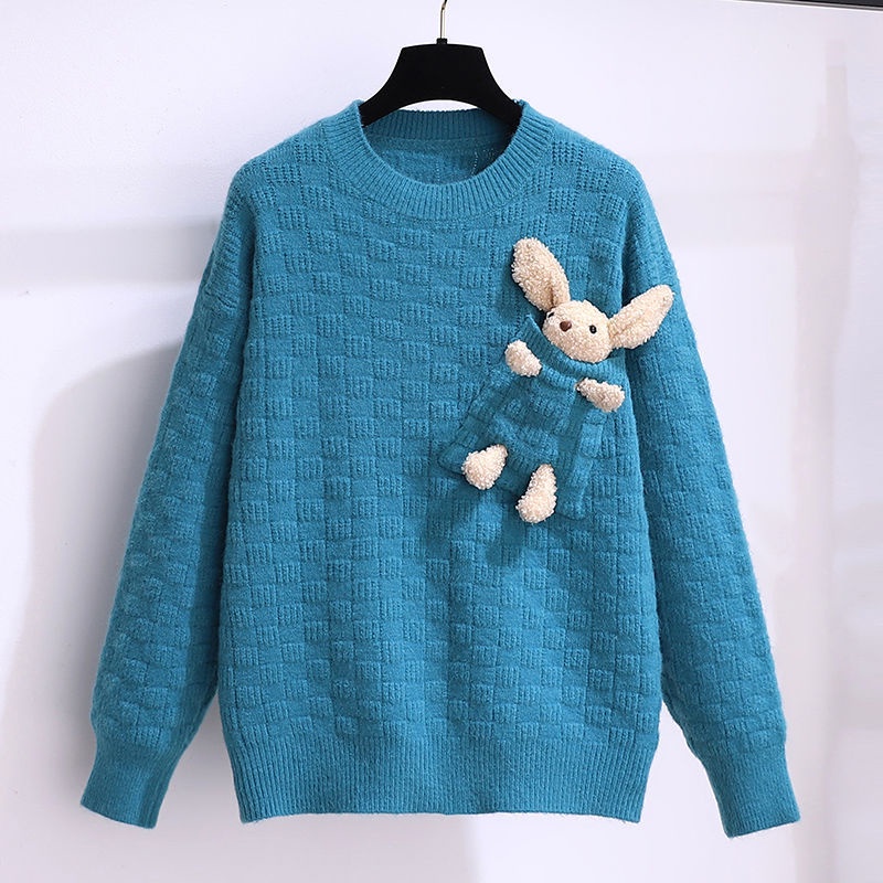 Bộ áo sweater + chân váy cỡ lớn thời trang thu đông mới 2021 cho nữ