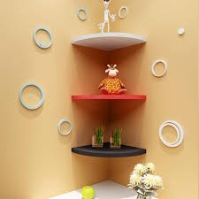 Kệ treo tường combo 3 hình quạt và 2 bộ chữ nhật