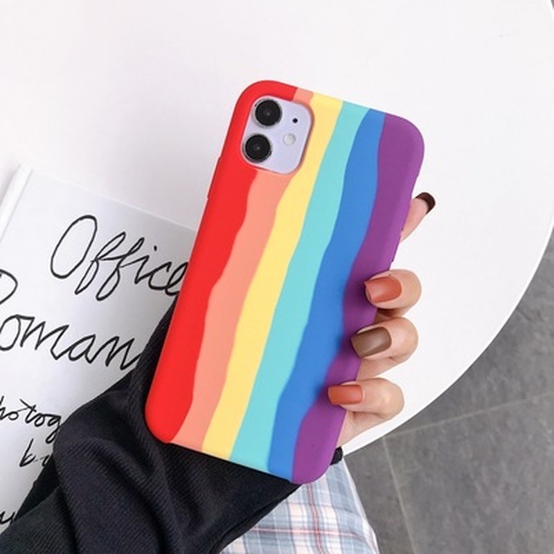 Ốp Điện Thoại Silicon Dẻo Chống Sốc Màu Cầu Vồng Chất Lượng Cao Cho iPhone 13 12 11 Pro Max XS Max XR X SE 2020 8 7 6S Plus