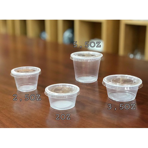 100 hủ sốt 60ml 80ml 105 ml , 165 ml ly đựng nước chấm chén tương có nắp rời và nắp liền dùng 1 lần