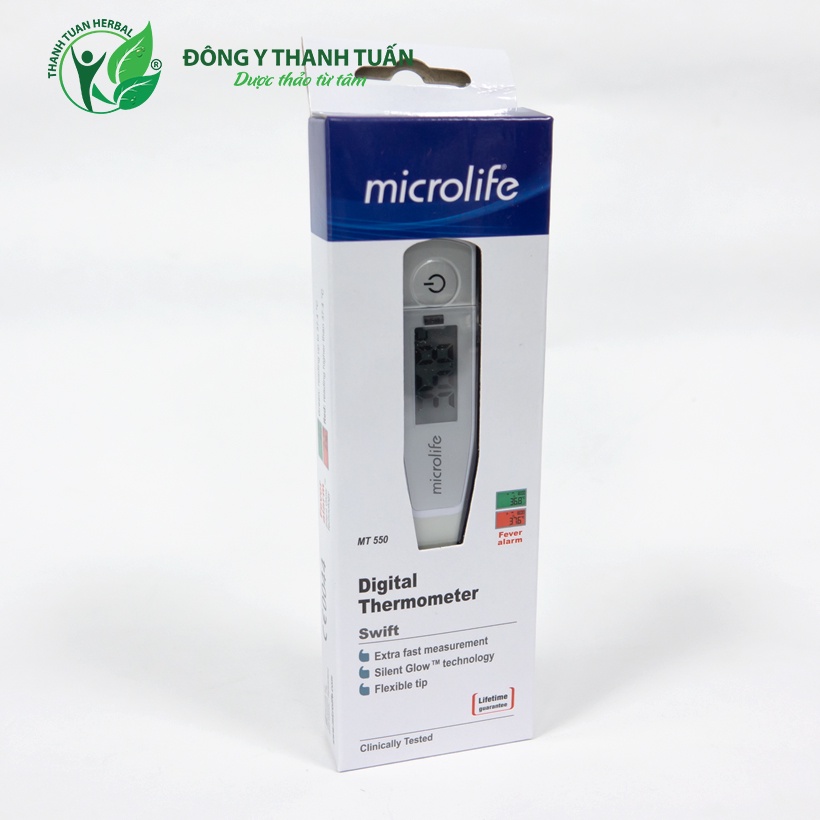 Nhiệt Kế Điện Tử Microlife MT550 - Đầu Dò Dẻo Mạ Vàng, Cho Kết Quả Nhanh Trong 10 giây - BH 2 Năm