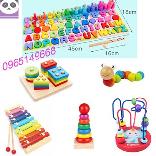 [RẺ VÔ ĐỊCH] Combo 6 bộ đồ chơi gỗ thông minh cho bé (Đồ Chơi An Toàn)